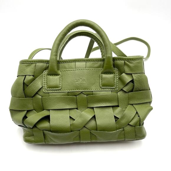 KOOBA Laos Lime Leather small Satchel Purse Handbag Crossbody - Picture 5 of 11